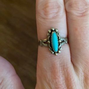 Silver ring with turquoise stone